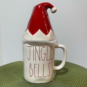 Rae Dunn Jingle Bells Mug with Topper NWT